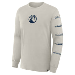 Minnesota Timberwolves Crossover Collection Ball Screen Action Premium Long Sleeve T-Shirt Cream - Fanatics