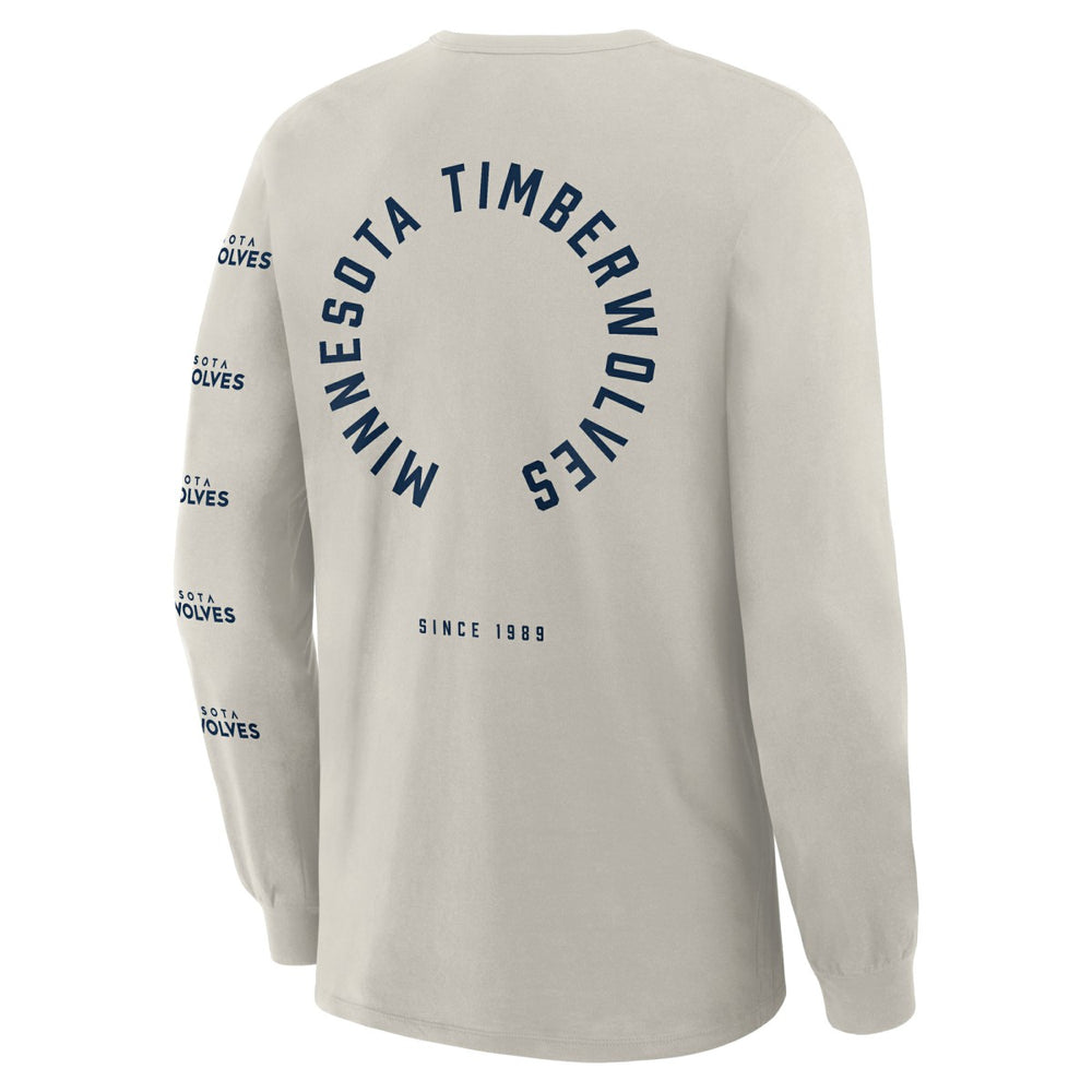 Minnesota Timberwolves Crossover Collection Ball Screen Action Premium Long Sleeve T-Shirt Cream - Fanatics
