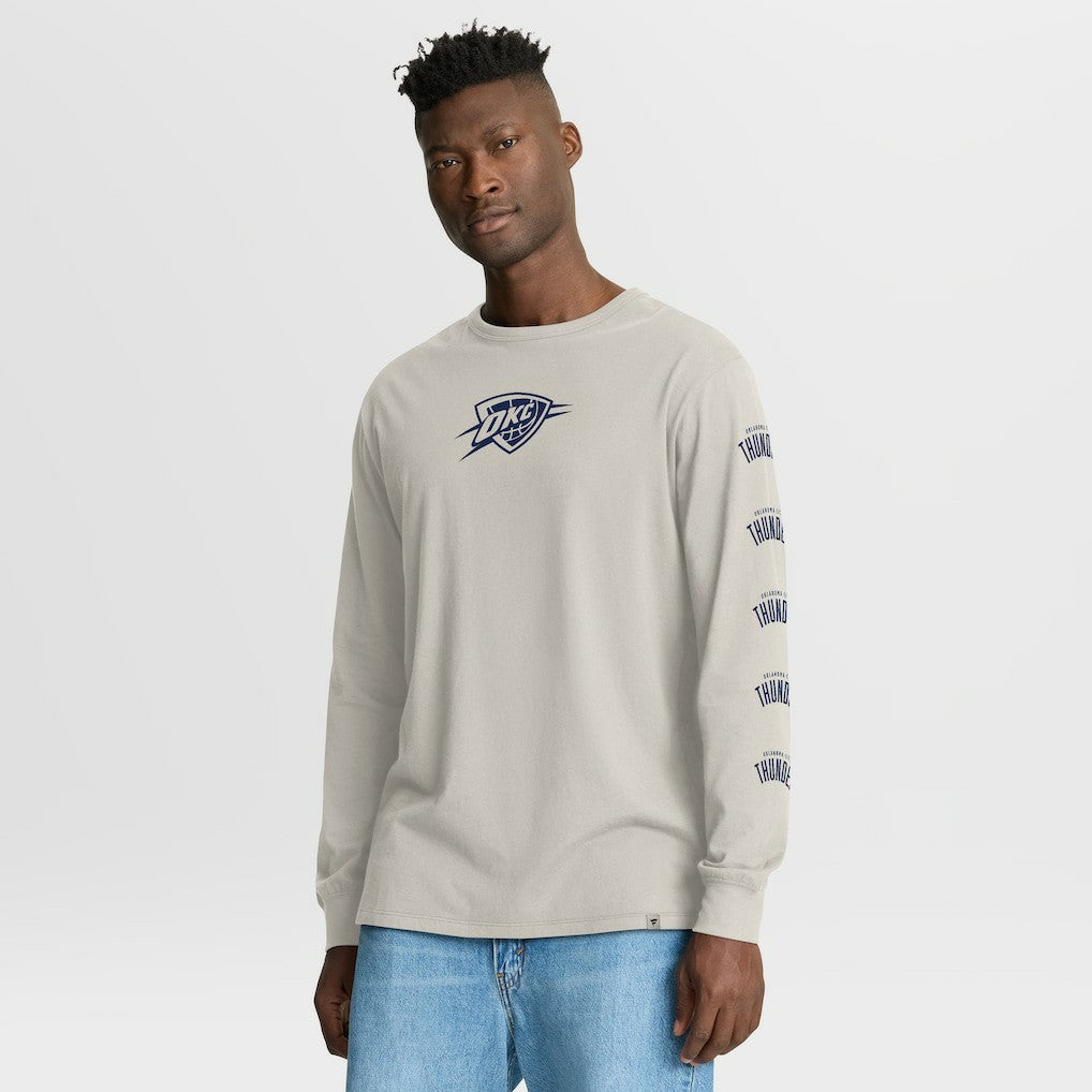 Oklahoma City Thunder Crossover Collection Ball Screen Action Premium Long Sleeve T-Shirt Cream - Fanatics