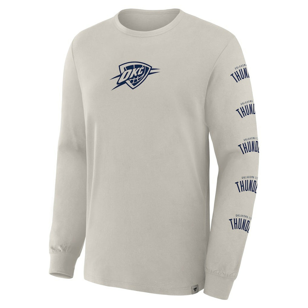 Oklahoma City Thunder Crossover Collection Ball Screen Action Premium Long Sleeve T-Shirt Cream - Fanatics