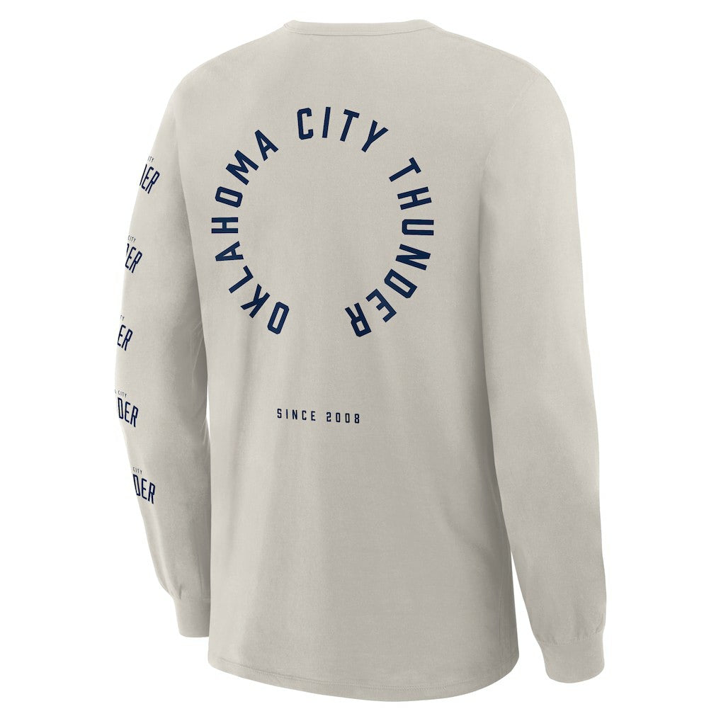 Oklahoma City Thunder Crossover Collection Ball Screen Action Premium Long Sleeve T-Shirt Cream - Fanatics
