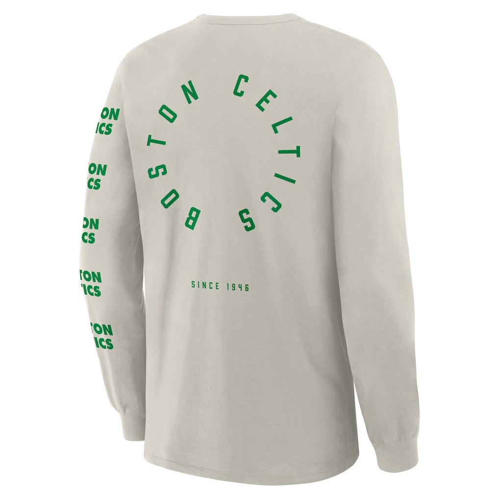 Boston Celtics Crossover Collection Ball Screen Action Premium Long Sleeve T-Shirt Cream - Fanatics outlet