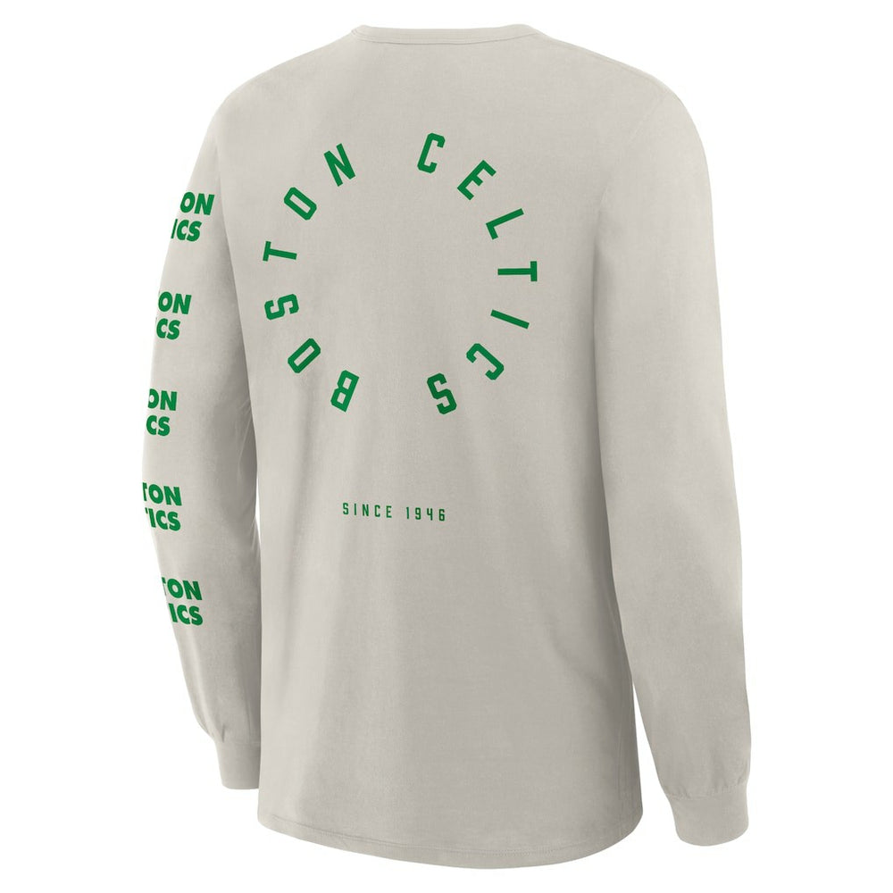 Boston Celtics Crossover Collection Ball Screen Action Premium Long Sleeve T-Shirt Cream - Fanatics outlet