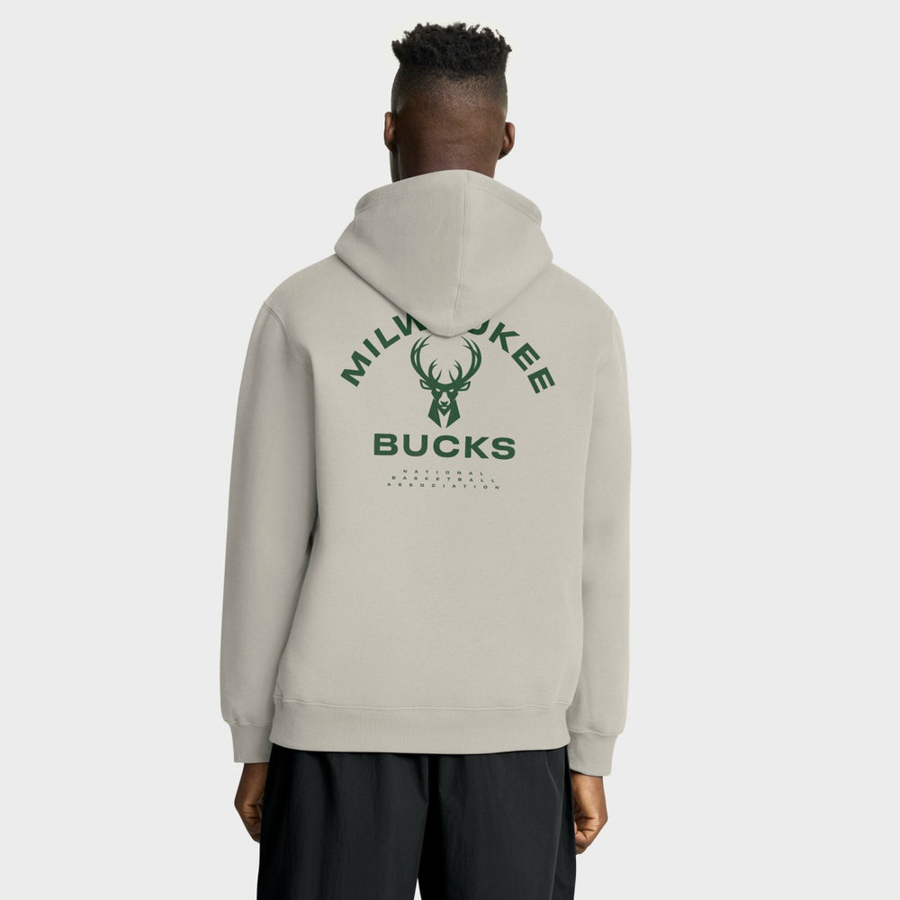 Milwaukee Bucks Crossover Collection Blocked Shot Premium Pullover Hoodie Off White - Fanatics
