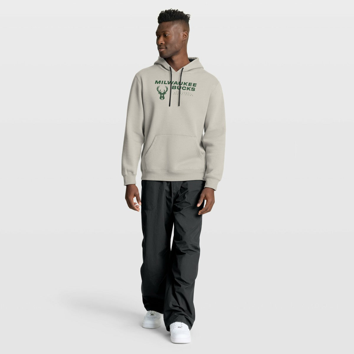 Milwaukee Bucks Crossover Collection Blocked Shot Premium Pullover Hoodie Off White - Fanatics