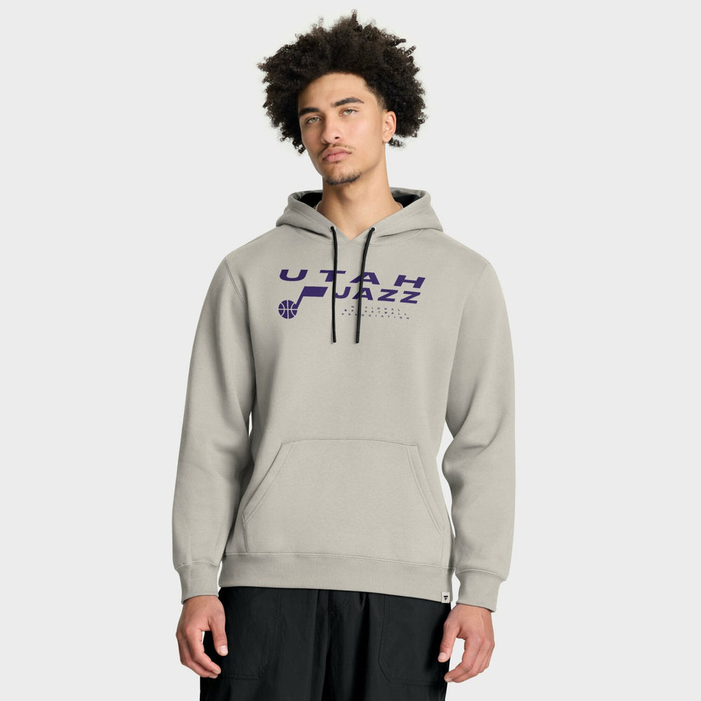 Utah Jazz Crossover Collection Blocked Shot Premium Pullover Hoodie Off White - Fanatics