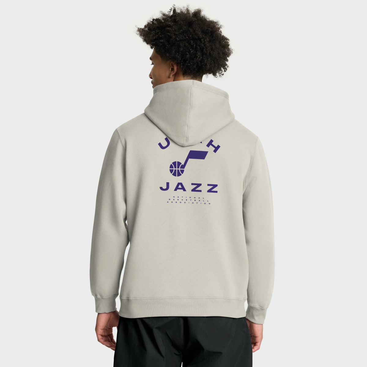 Utah Jazz Crossover Collection Blocked Shot Premium Pullover Hoodie Off White - Fanatics