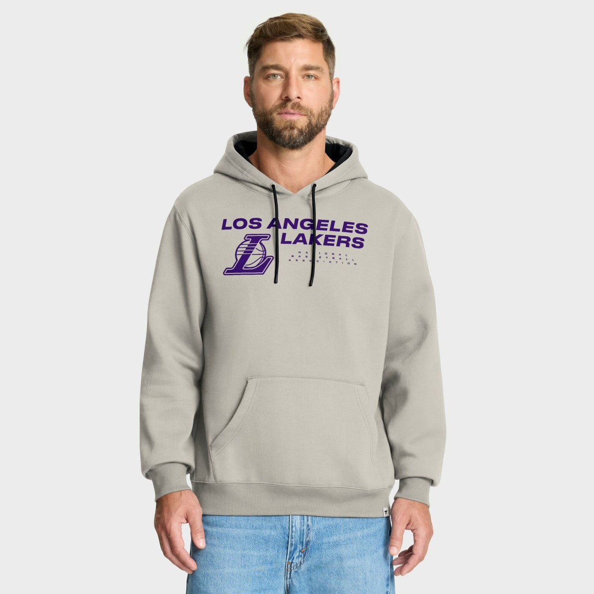 Los Angeles Lakers Crossover Collection Blocked Shot Premium Pullover Hoodie Off White - Fanatics