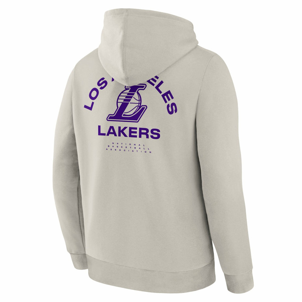 Los Angeles Lakers Crossover Collection Blocked Shot Premium Pullover Hoodie Off White - Fanatics