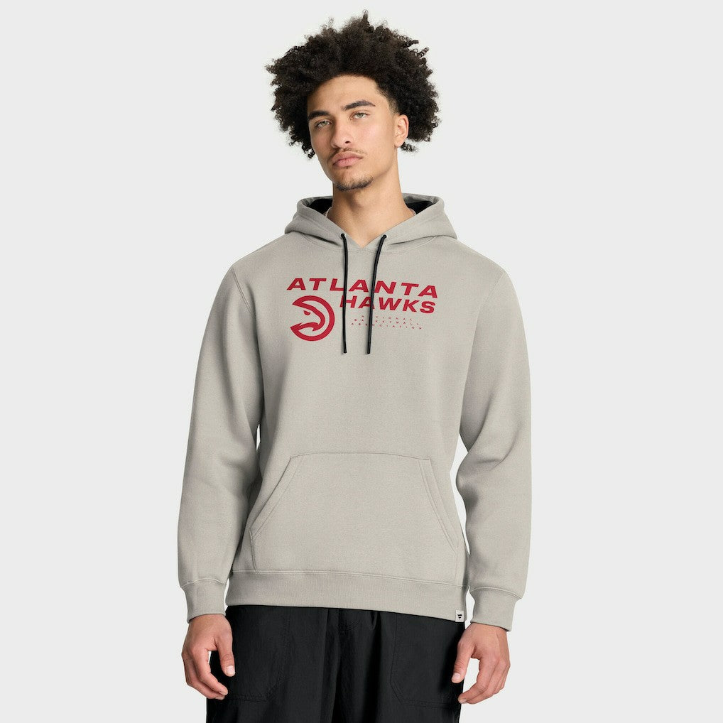 Atlanta Hawks Crossover Collection Blocked Shot Premium Pullover Hoodie Off White - Fanatics