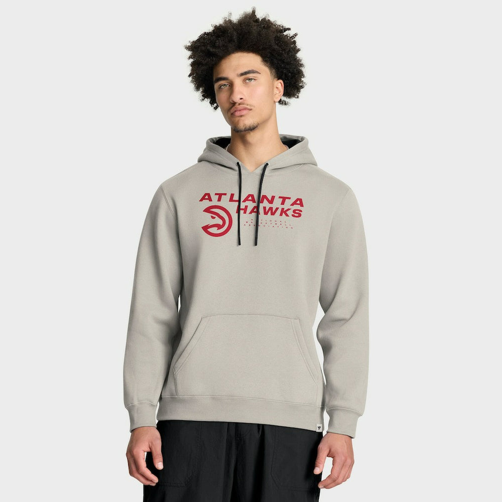Atlanta Hawks Crossover Collection Blocked Shot Premium Pullover Hoodie Off White - Fanatics