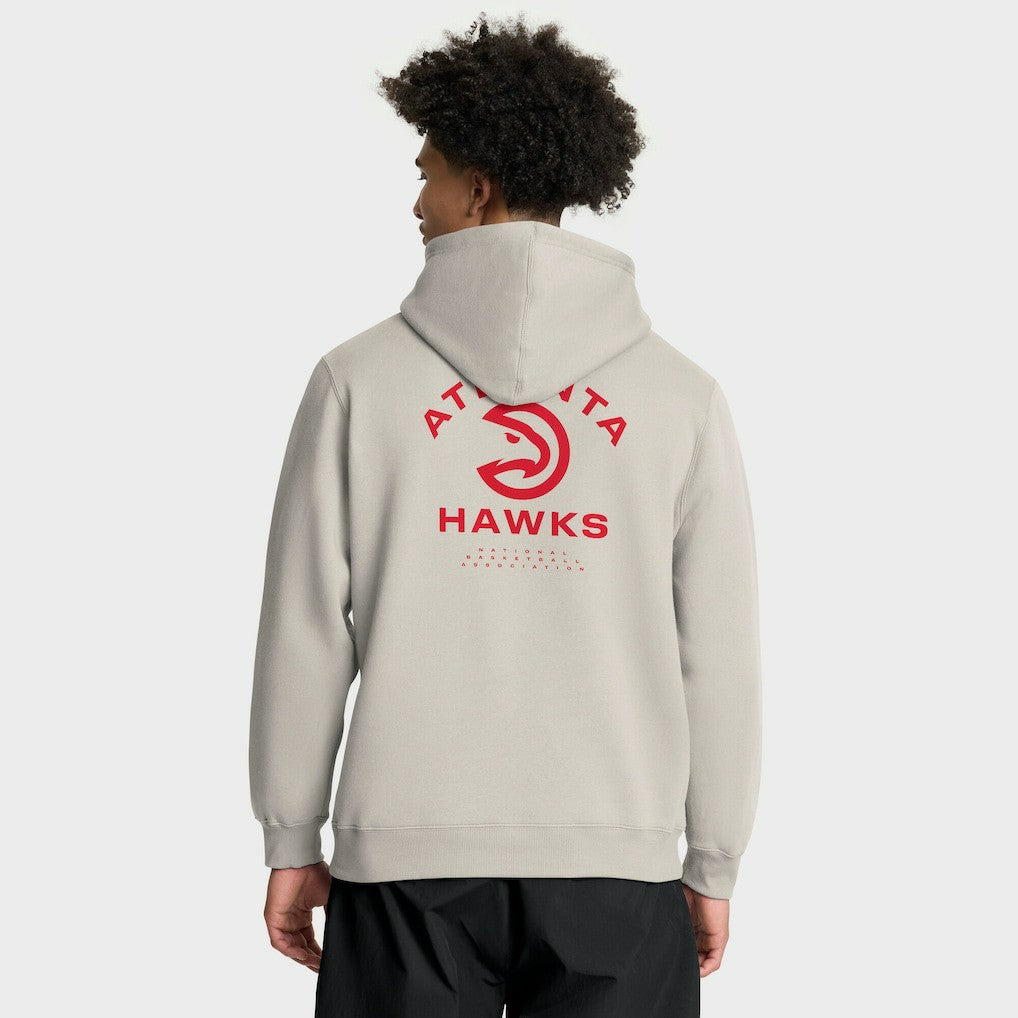 Atlanta Hawks Crossover Collection Blocked Shot Premium Pullover Hoodie Off White - Fanatics