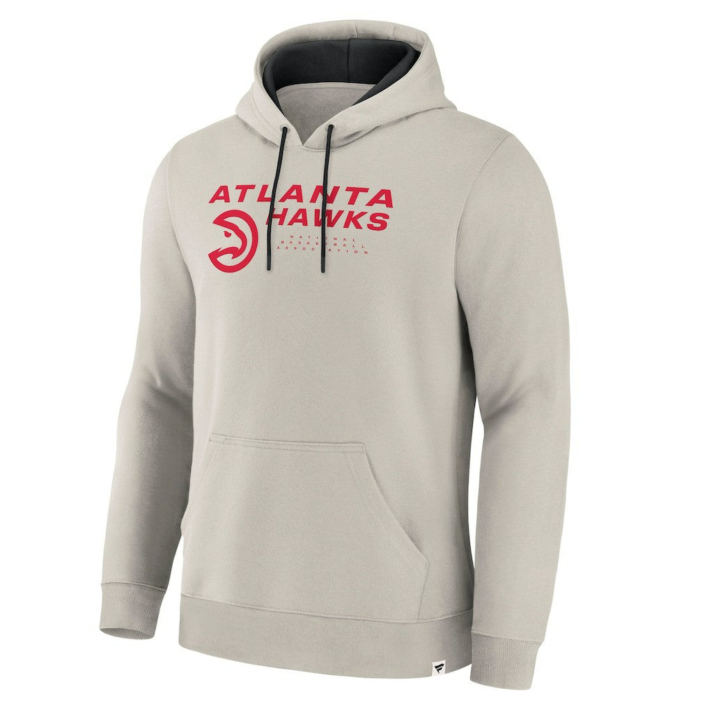 Atlanta Hawks Crossover Collection Blocked Shot Premium Pullover Hoodie Off White - Fanatics