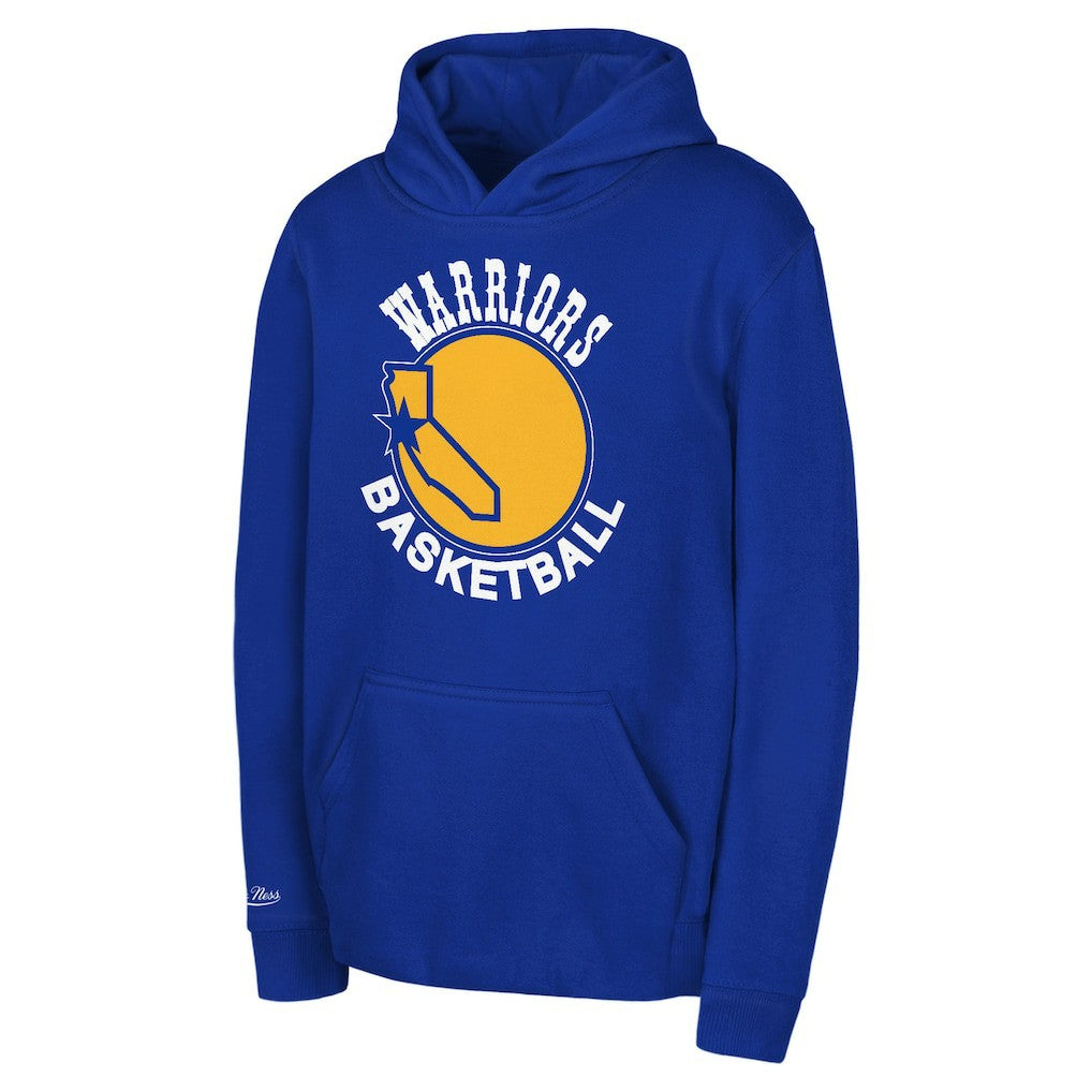 Golden State Warriors Preschool Retro Logo Pullover Hoodie Royal - Mitchell & Ness