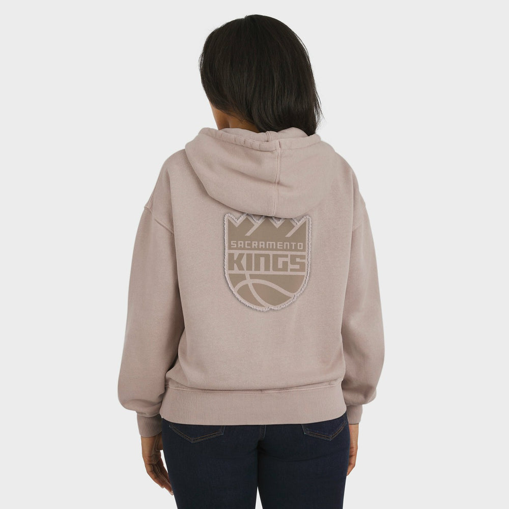 Sacramento Kings WEAR by Erin Andrews Women's Washed Pullover Crewdie Tan
