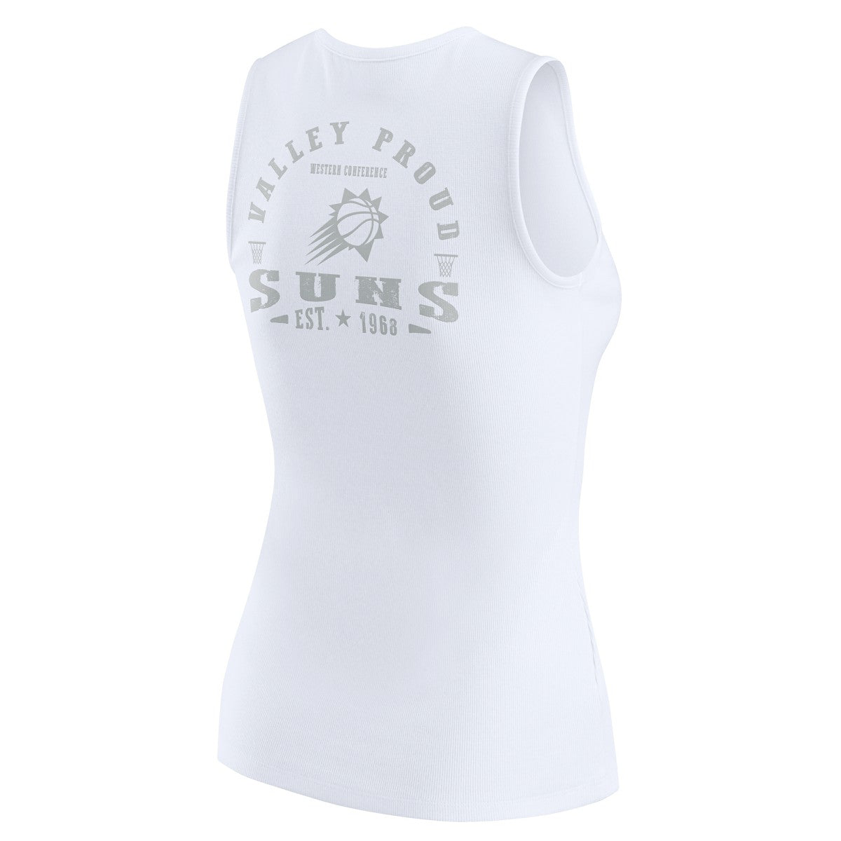 Phoenix Suns WEAR by Erin Andrews Women's Rib-Knit Henley Tank Top White