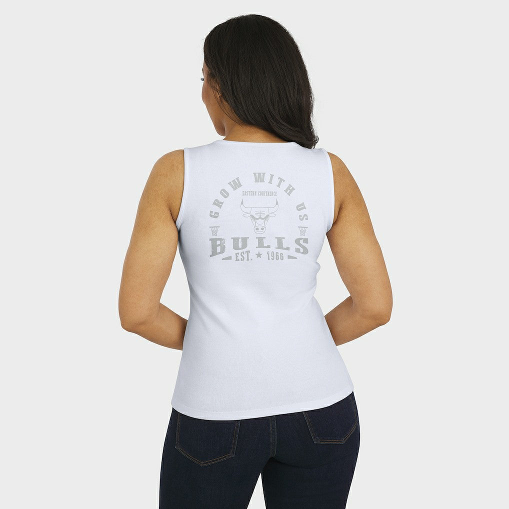 Chicago Bulls WEAR by Erin Andrews Women's Rib-Knit Henley Tank Top White