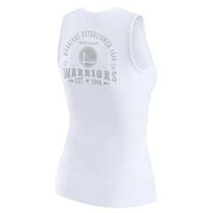 Golden State Warriors WEAR by Erin Andrews Women's Rib-Knit Henley Tank Top White