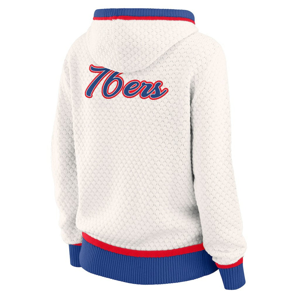 Philadelphia 76ers WEAR by Erin Andrews Women's Plus Size Hoodie Sweater Cream