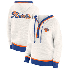 New York Knicks WEAR by Erin Andrews Women's Plus Size Hoodie Sweater Cream