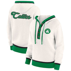 Boston Celtics WEAR by Erin Andrews Women's Plus Size Hoodie Sweater Cream