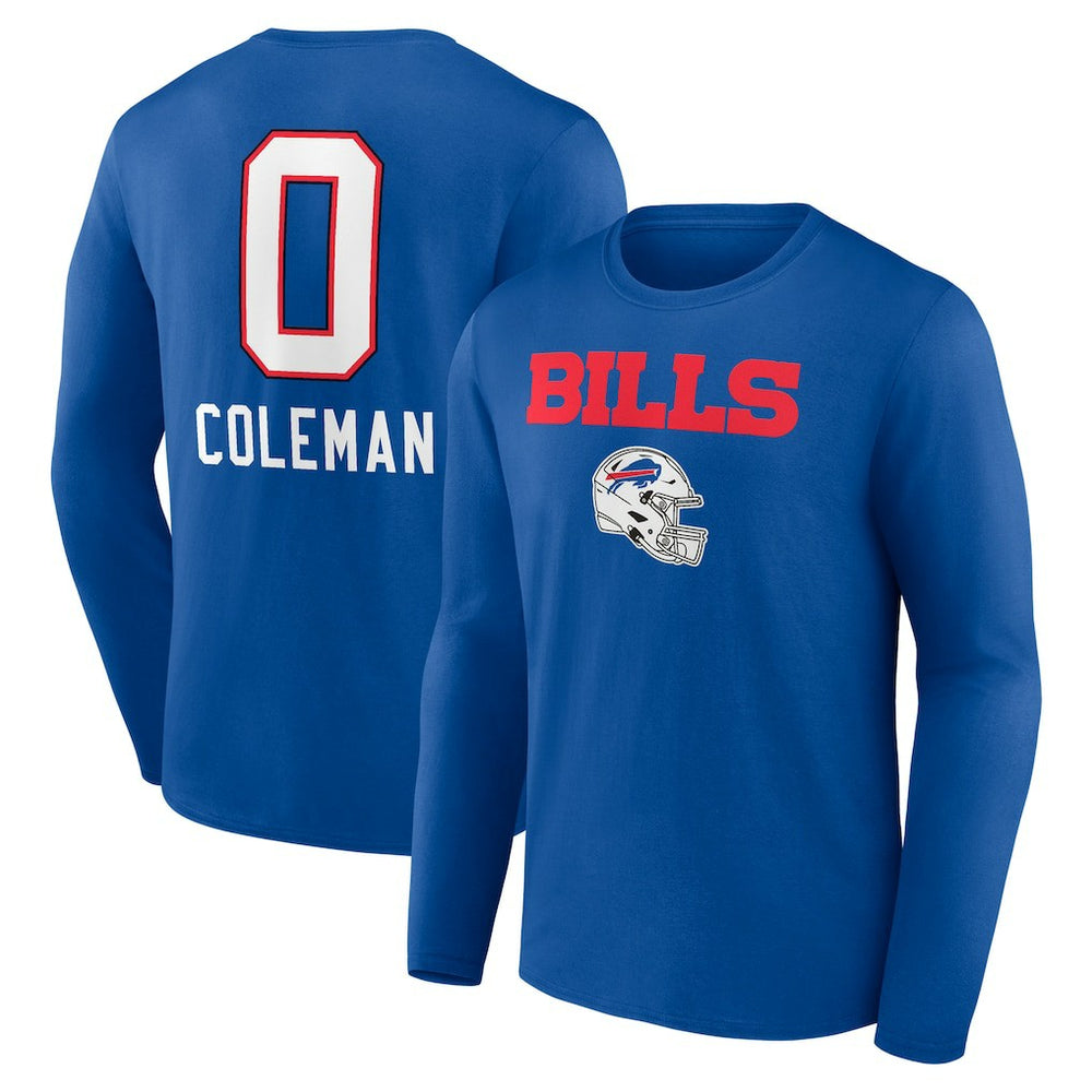 Keon Coleman Buffalo Bills Team Wordmark Name & Number Long Sleeve T-Shirt - Royal T-shirts