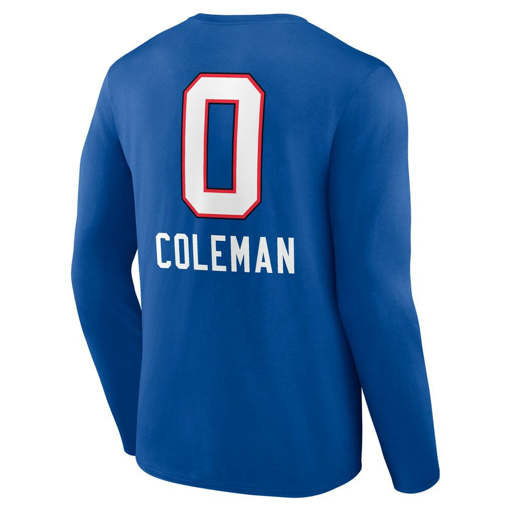Keon Coleman Buffalo Bills Team Wordmark Name & Number Long Sleeve T-Shirt - Royal T-shirts