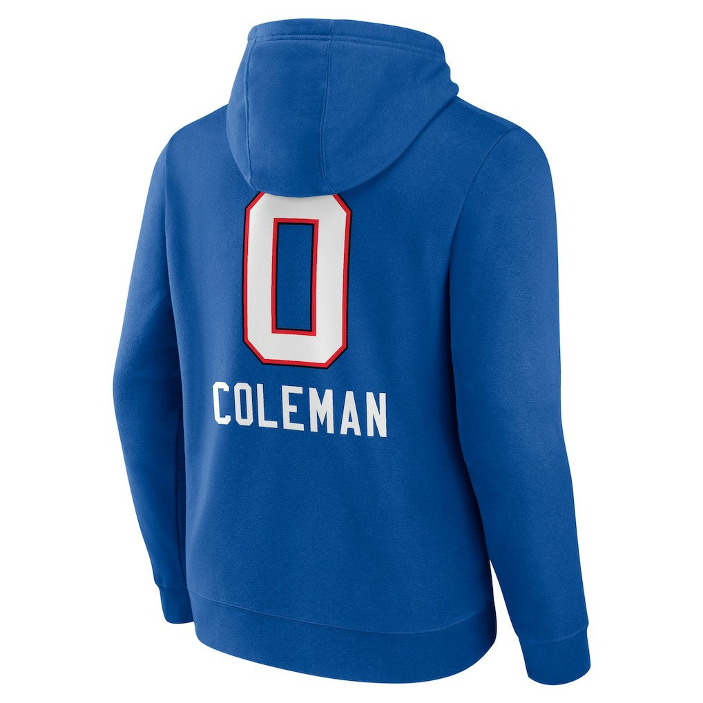 Keon Coleman Buffalo Bills Team Wordmark Name & Number Pullover Hoodie - Royal Hoodies