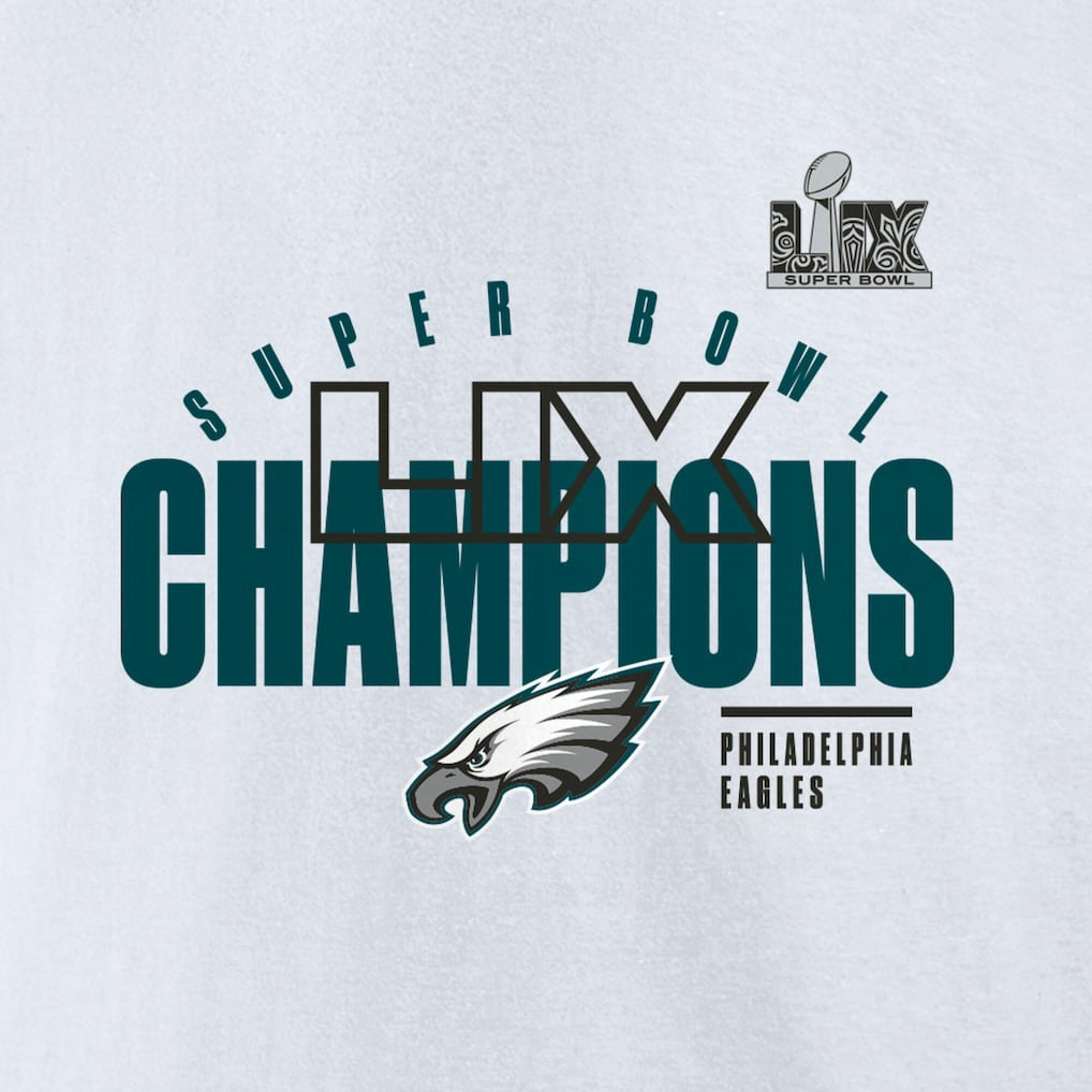 Philadelphia Eagles Super Bowl LIX Champions Iconic Victory Fleece Sweatshirt - White Sweatshirts