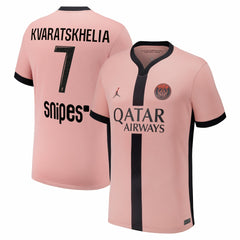 Khvicha Kvaratskhelia Paris Saint-Germain Youth 2024/25 Third Replica Player Jersey Pink - Nike for sale