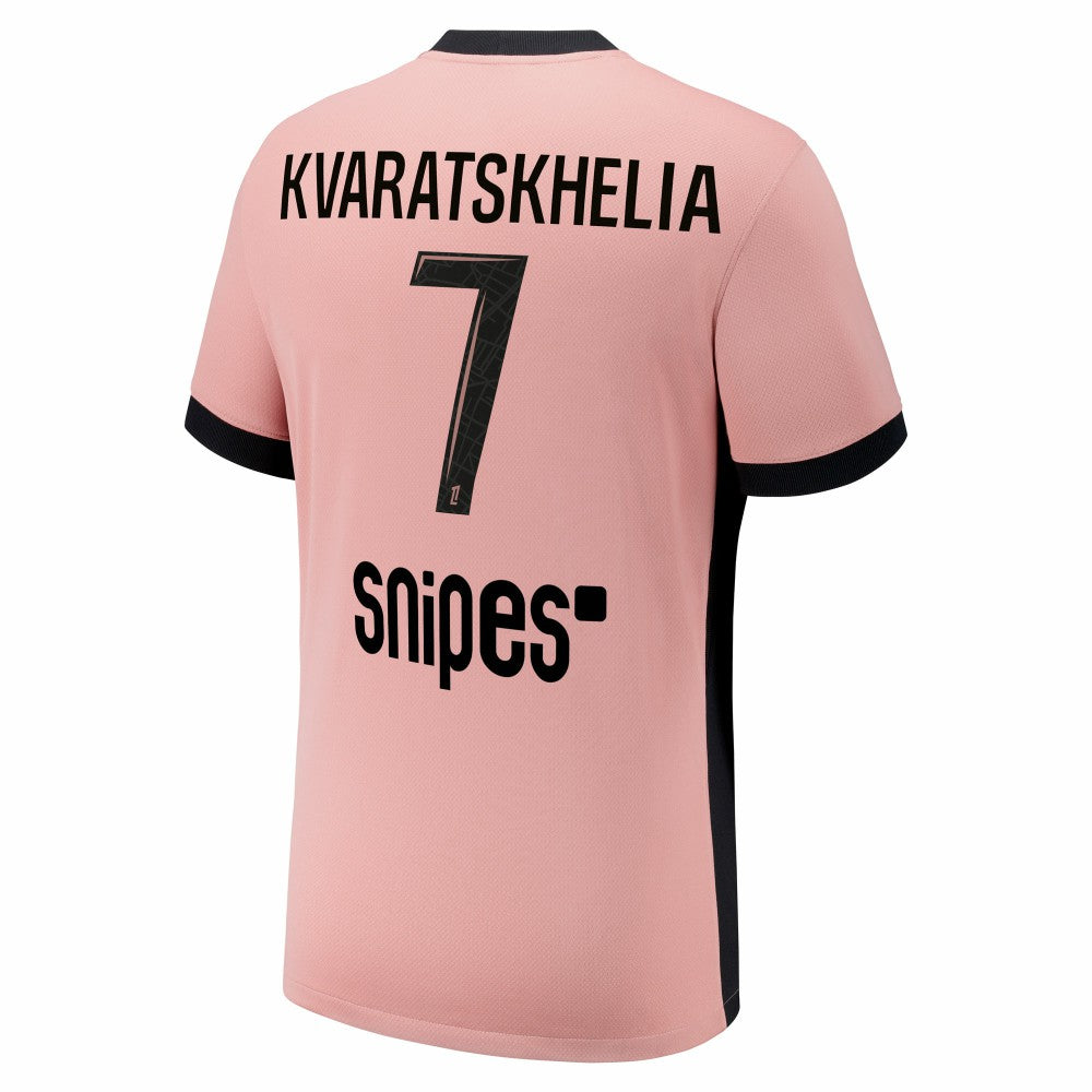 Khvicha Kvaratskhelia Paris Saint-Germain Youth 2024/25 Third Replica Player Jersey Pink - Nike for sale