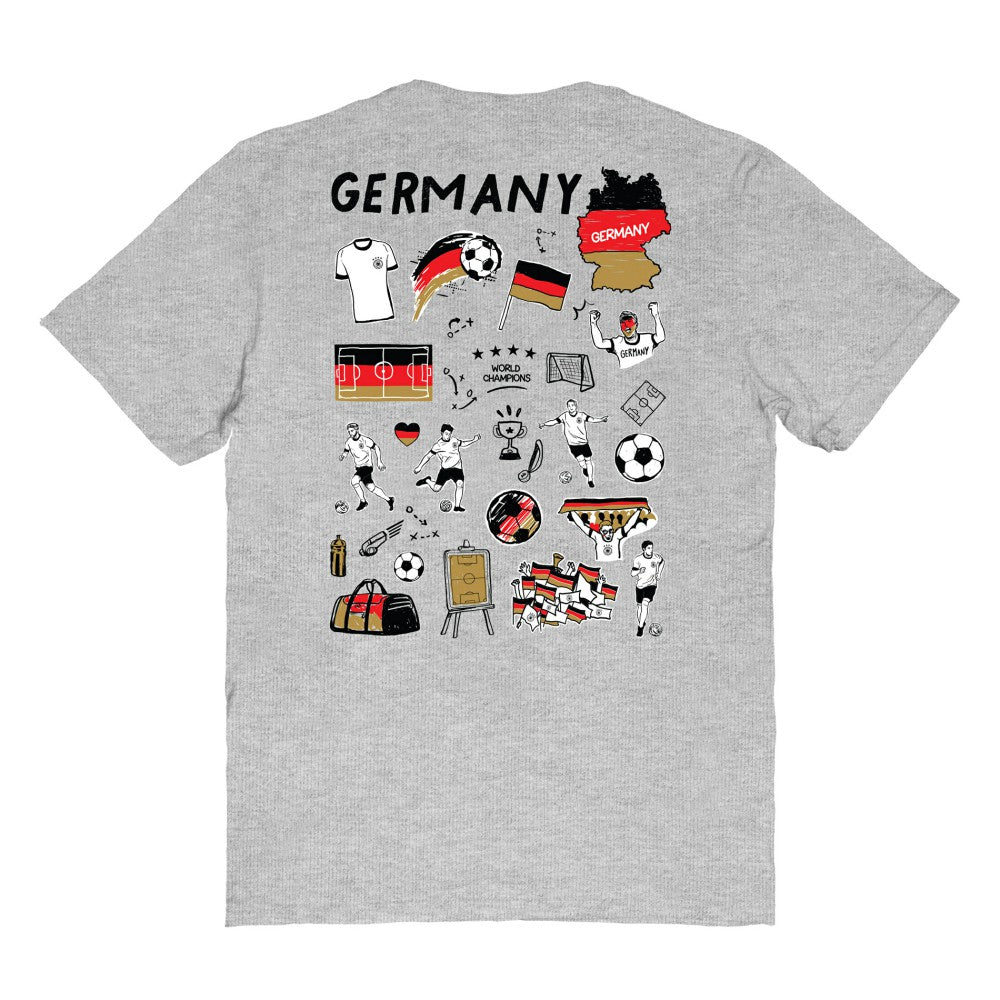 Germany National Team Vive La Fete Women's Impressions Artwork T-Shirt Heather Gray
