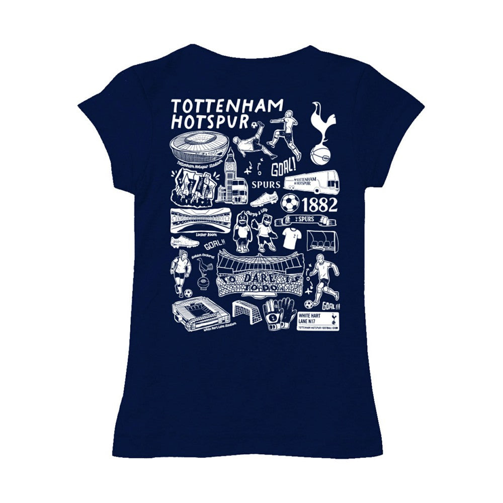 Tottenham Hotspur Vive La Fete Girls Youth Color Badge Fitted T-Shirt Navy