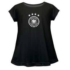 Germany National Team Vive La Fete Girls Youth Color Badge A-Line Top Black
