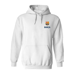 Barcelona Vive La Fete Women's Color Badge Pullover Hoodie White