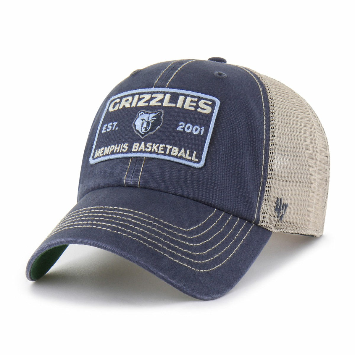 Memphis Grizzlies '47 Wabash Patch Clean Up Adjustable Hat Navy/Tan - 47 brand