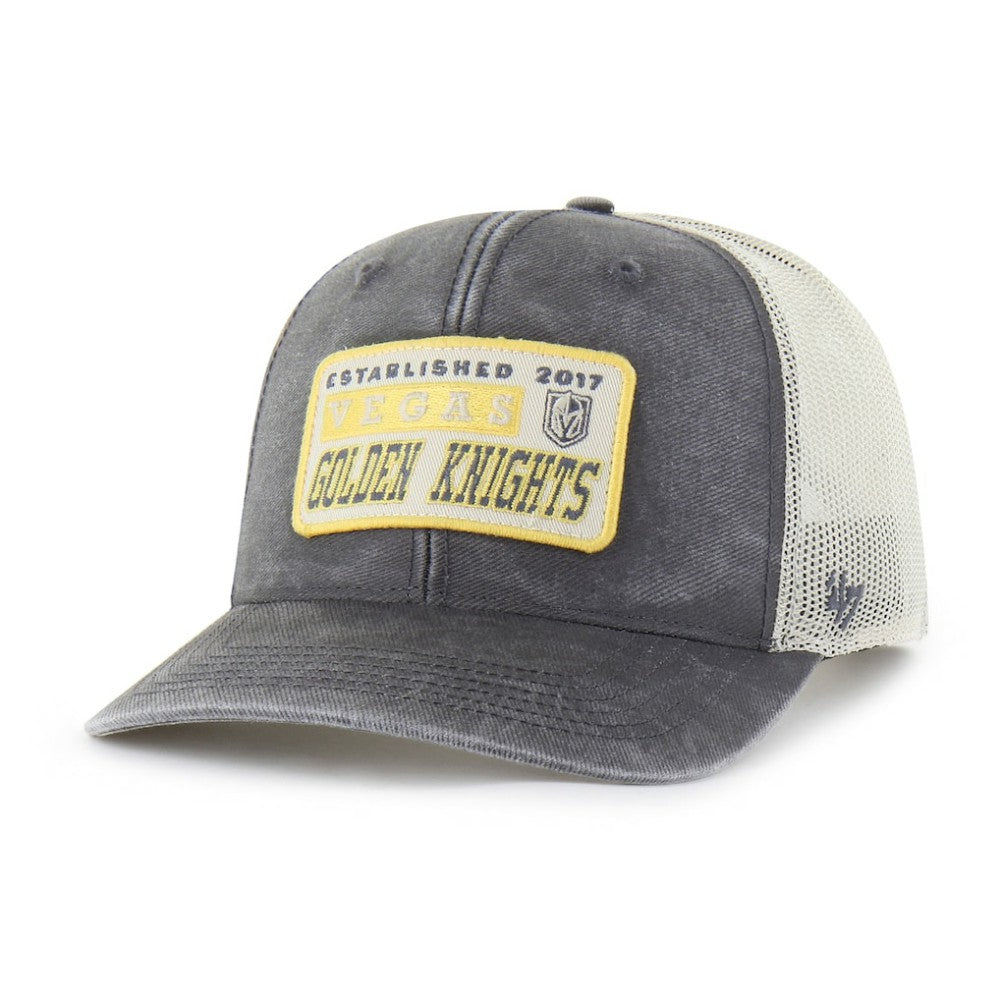 Vegas Golden Knights '47 Canteen Pigment Dyed Patch Trucker Adjustable Hat - Charcoal | US 202801573