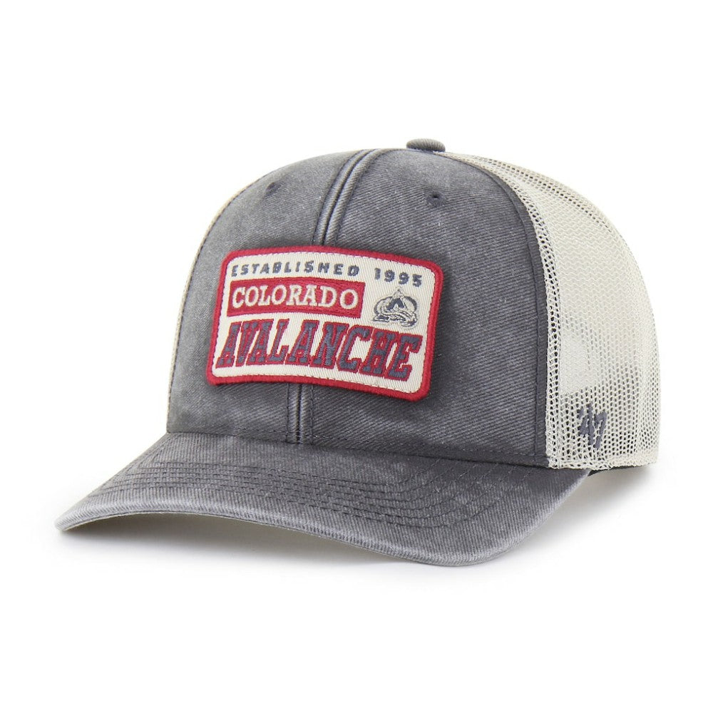 Colorado Avalanche '47 Canteen Pigment Dyed Patch Trucker Adjustable Hat - Charcoal | US 202801577