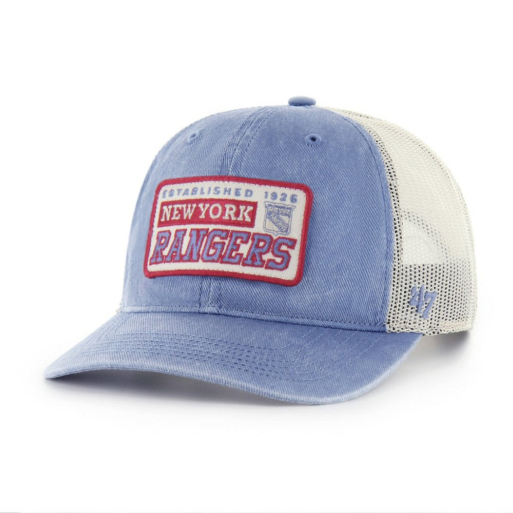 New York Rangers '47 Canteen Pigment Dyed Patch Trucker Adjustable Hat - Blue | US 202801579