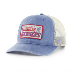 New York Rangers '47 Canteen Pigment Dyed Patch Trucker Adjustable Hat - Blue | US 202801579
