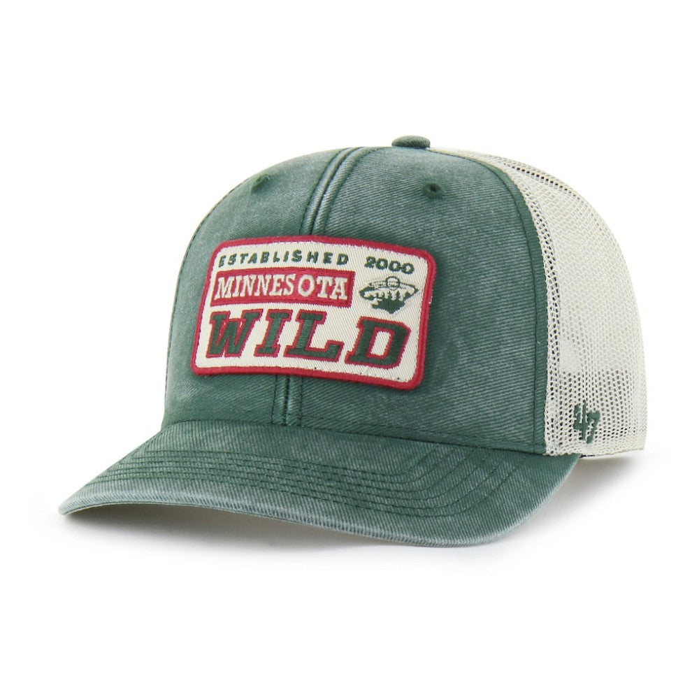 Minnesota Wild '47 Canteen Pigment Dyed Patch Trucker Adjustable Hat - Green | US 202801580