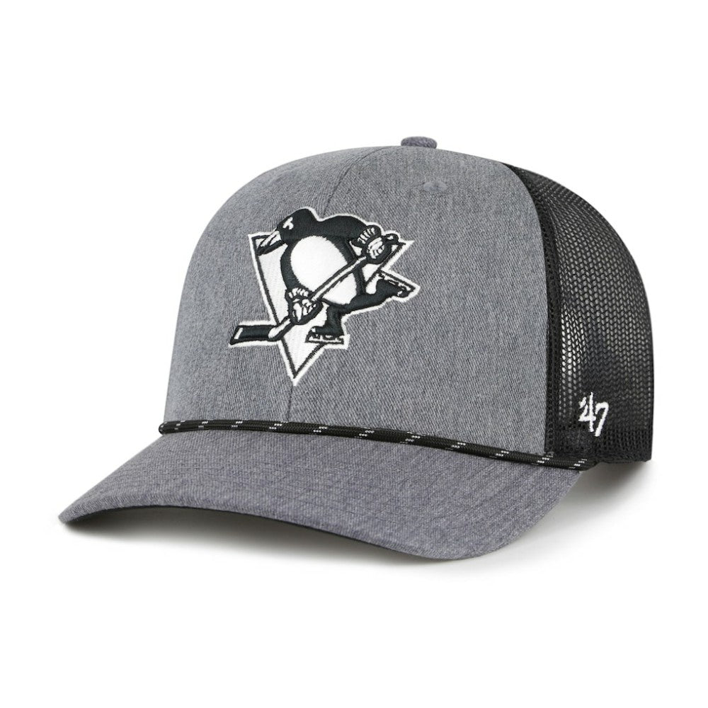 Pittsburgh Penguins '47 Carbon Rope Trucker Adjustable Hat - Gray | US 202801588