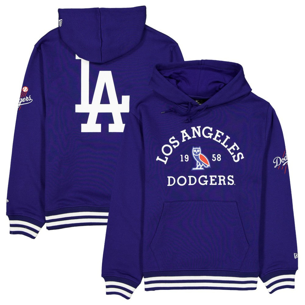 Los Angeles Dodgers OVO x New Era Heavyweight Fleece Hoodie - Royal Hoodies