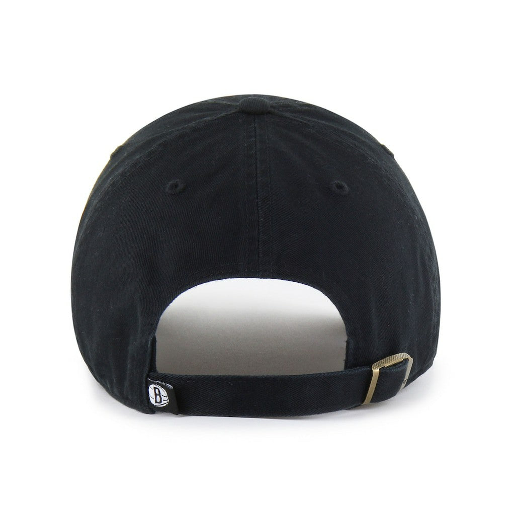 Brooklyn Nets '47 Core Logo Clean Up Adjustable Hat Black - 47 brand