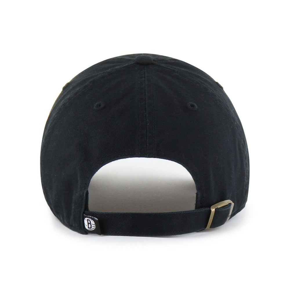 Brooklyn Nets '47 Core Logo Clean Up Adjustable Hat Black - 47 brand