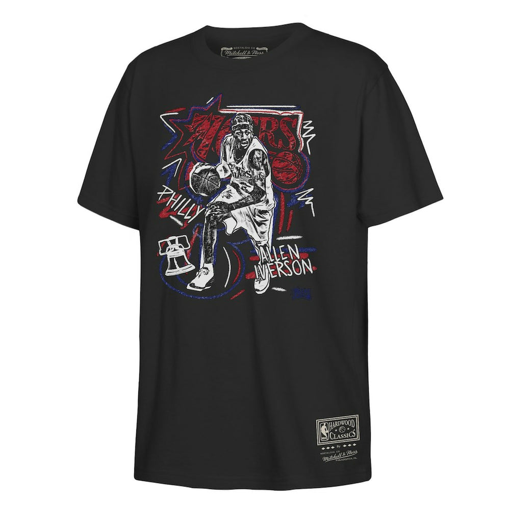 Allen Iverson Philadelphia 76ers Youth Chalked Up T-Shirt Black - Mitchell & Ness