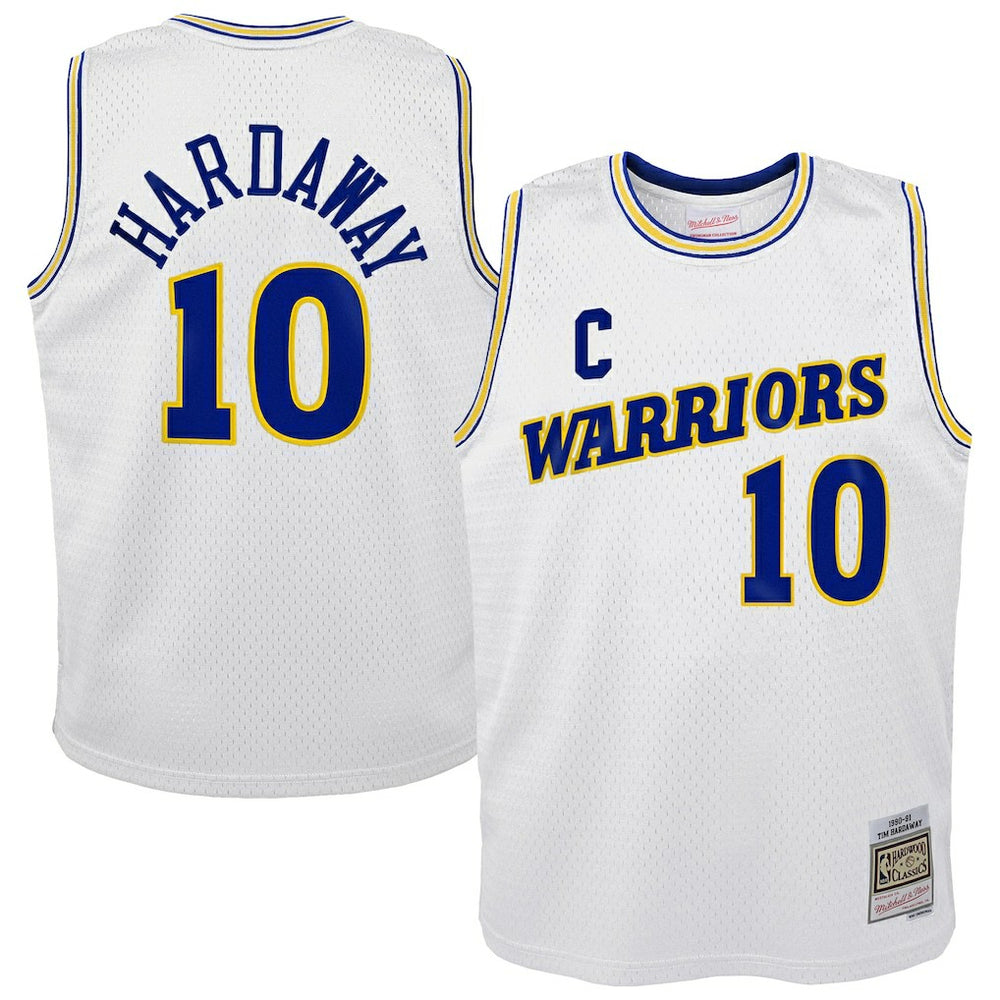 Tim Hardaway Golden State Warriors Youth 1990-91 Hardwood Classics Swingman Throwback Home Jersey White - Mitchell & Ness