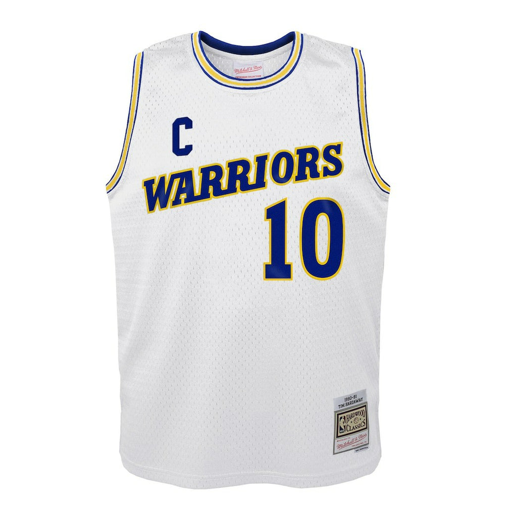 Tim Hardaway Golden State Warriors Youth 1990-91 Hardwood Classics Swingman Throwback Home Jersey White - Mitchell & Ness