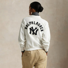 Yankees Polo Ralph Lauren  Fleece Polo - White