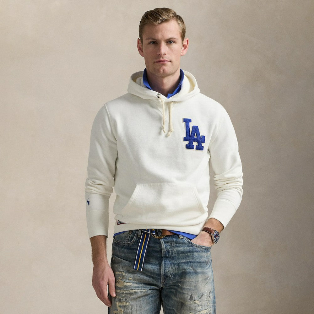 Dodgers Polo Ralph Lauren Fleece Hoodie - White Hoodies